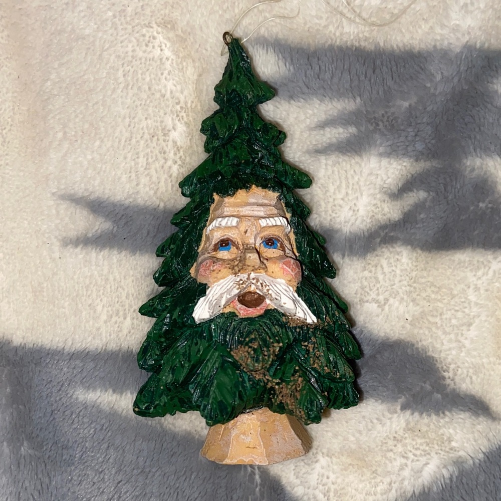 VINTAGE SANTA CLAUS ORNAMENT Christmas Tree Father Pine DEPT 56